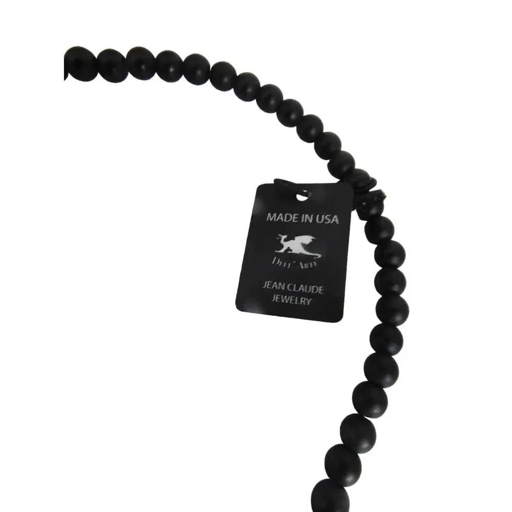 Jean Claude Black Agate Skull Bolo Tie Lariat Goth Western Necklace Emo Grunge